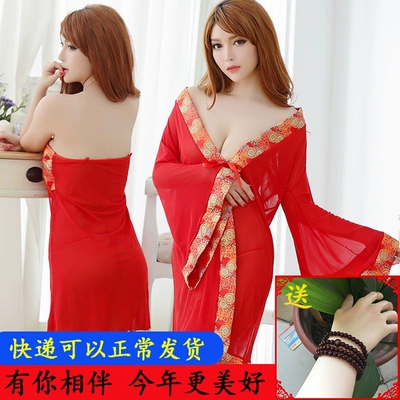 性感透视新娘装情趣内衣服女骚抹胸睡衣激情薄纱古代贵妃宫廷套装-淘宝网