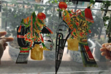 Театр теней 名家卢福增手工制《滦州皮影头茬》一对装饰客厅玄关挂画收藏礼品