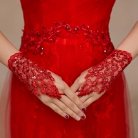 Ремень, короткие перчатки, кружевные блестки для ногтей, красная фата невесты, вечернее платье, новая коллекция, в цветочек