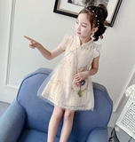 Летнее платье, юбка, летняя одежда, наряд маленькой принцессы, ханьфу, этническое ципао, коллекция 2021, детская одежда, этнический стиль