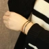 Vòng tay chữ tùy chỉnh nữ sinh viên phiên bản tiếng Hàn của cặp đôi hoang dã đơn giản một cặp vòng đeo tay bằng thép titan có thể điều chỉnh vòng tay vàng nam Vòng đeo tay Cuff