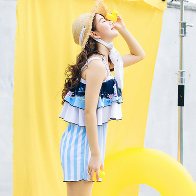 Áo tắm nữ Hàn Quốc mới bảo thủ bikini một mảnh bikini ba mảnh nước hoa nhỏ che bụng giảm béo mùa xuân áo tắm - Bộ đồ bơi One Piece Bộ đồ bơi One Piece