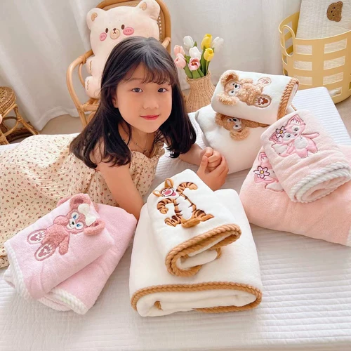 Дисней, мультяшное детское банное полотенце, мягкий быстросохнущий детский комплект для плавания, с вышивкой, хорошо впитывает воду