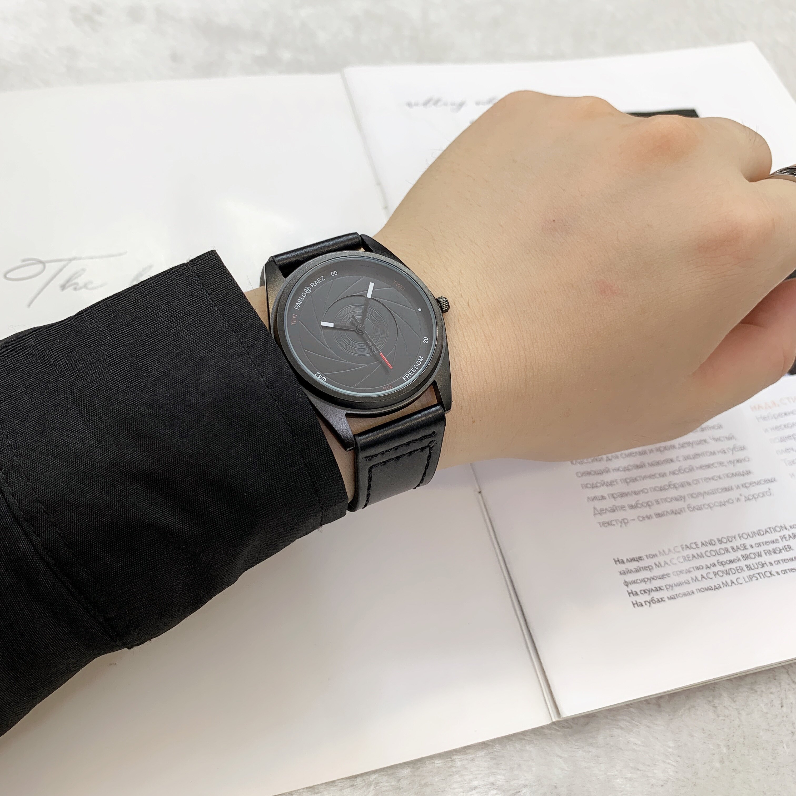 Ceinture personnalisée pour hommes, technologie noire, belle montre à Quartz étanche, Style Simple_voghion.com