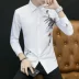 Mùa hè mỏng nam dài tay áo trắng Hàn Quốc phiên bản của tự trồng kinh doanh làm việc miễn phí hot thanh niên áo sơ mi dài áo sơ mi đẹp Áo