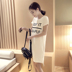 Mùa hè ngụy trang ladies nightdress modal phần mỏng Hàn Quốc ngắn tay đồ ngủ giản dị mặc lỏng dịch vụ nhà Đêm đầm