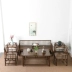 Mới bộ bàn ghế sofa kiểu Trung Quốc kết hợp bộ bàn ghế gỗ óc chó màu gỗ rắn ghế sofa văn phòng 123 Giường La Hán - Bộ đồ nội thất Bộ đồ nội thất