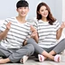 Mùa hè bông vài bộ đồ ngủ nam giới và phụ nữ quần ngắn tay kích thước lớn dễ thương phim hoạt hình bông Hàn Quốc dịch vụ nhà phù hợp với đồ mặc nhà mùa đông nam nữ Cặp đôi
