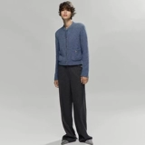 Осенняя демисезонная синяя маленькая трикотажная куртка, в стиле Шанель