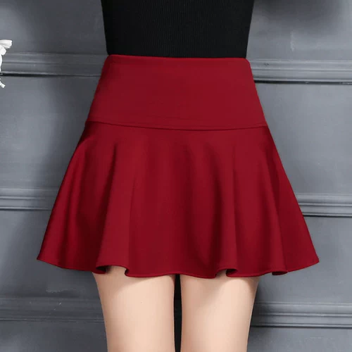 Мини-юбка, эластичная юбка, городской стиль, высокая талия, А-силуэт