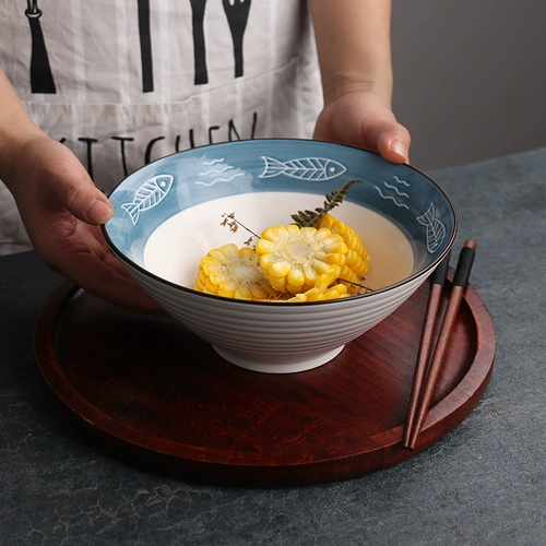 Японская стиль ретро -ручная рука с небольшими рыбными блюдами серия рамэн миска рис рис миска диск блюдо блюдо для суши