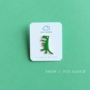 [Fly] Green Dinosaur Trâm hợp kim dễ thương Pin cổ áo Pin túi treo huy hiệu nữ sinh viên - Trâm cài ghim cài áo vest nam