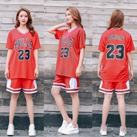 Баскетбольная форма, брендовый трендовый комплект в стиле хип-хоп, в корейском стиле, короткий рукав, сделано на заказ