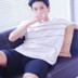 Bộ đồ ngủ nam Áo thun nam mùa hè Modal Cotton rộng Kích thước lớn tay áo ngắn nhà Đồ ngủ nam đồ nam Pyjama