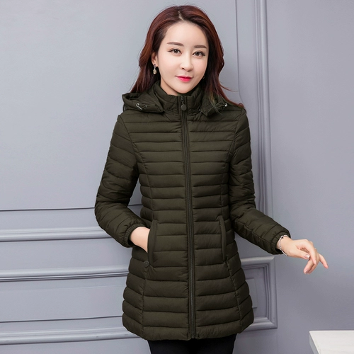 Длинная куртка, приталенный пуховик с пухом, средней длины, 2019, в корейском стиле, большой размер