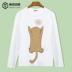 Mèo dễ thương mèo áo thun dài tay hoạt hình anime nam và nữ sinh viên áo sơ mi mùa thu đông Carton / Hoạt hình liên quan