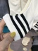 Hàn Quốc mua TWO RAIN hoang dã ba sọc sọc cotton trung bình nữ vớ giữa xu hướng thời trang mới - Vớ sợi tre
