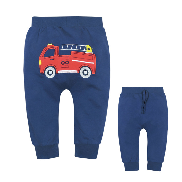 Fire EngineAutumn and winter new pattern Trousers large PP pants baby pure cotton trousers male girl Haren pants baby leisure time trousers