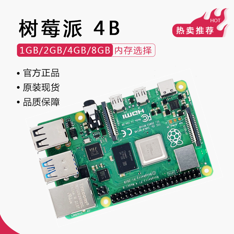 RaspberryPi4 4B 8GB 树莓派4代B型 开发板编程AI入门套件 Python-淘宝网