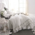 Bông cotton châu Âu bốn bộ chăn trắng trải giường Công chúa gió nude ngủ siêu mềm 2.0m giường đôi - Bộ đồ giường bốn mảnh bộ chăn ga gối đệm giảm giá Bộ đồ giường bốn mảnh