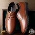 Bán hàng trực tiếp màu đen 2018 giày mới cho nam kinh doanh trang phục giản dị Giày nam tròn đầu thấp giúp buộc giày cho nam