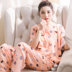Bông lụa đồ ngủ của phụ nữ phần mỏng Hàn Quốc phiên bản của cotton lụa vòng cổ giản dị dịch vụ nhà phù hợp với nhân tạo cotton mùa hè quần ngắn tay Bộ Pajama