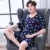 Người đàn ông bông lụa đồ ngủ mùa hè mỏng ngắn- tay bông bộ đồ ngủ nhân tạo bông phù hợp với dịch vụ nhà kích thước lớn bộ đồ the thao nữ hàng hiệu Bộ Pajama
