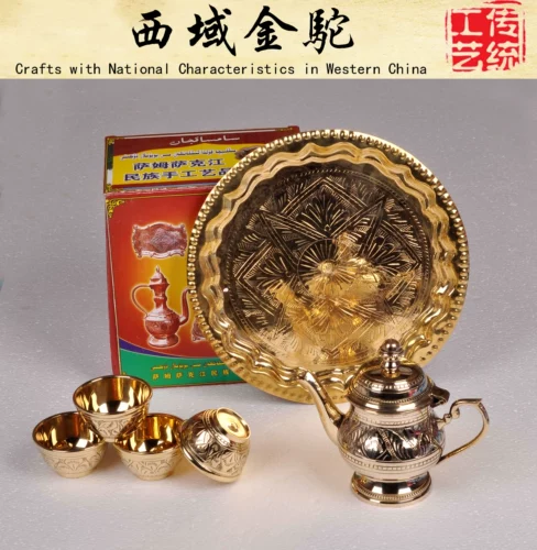 Продвижение Пакистан импортированная шелковая дорога Pure Brass Kung Fu Teapot Small Hug Creative Gift Box маленький горшок