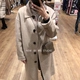 Áo khoác cashmere nữ hai mặt 18 phần dài Hàn Quốc Dongdaemun đích thực 100% áo khoác len yến mạch màu retro Áo len lót đôi