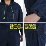 Хлопковый джинсовый дышащий износостойкий комбинезон, увеличенная толщина, защита от ожогов