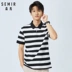 Semir nam cổ áo polo ngắn tay áo thun 2019 hè mới Hàn Quốc sọc áo tâm hồn sinh viên thủy triều từ bi - Polo