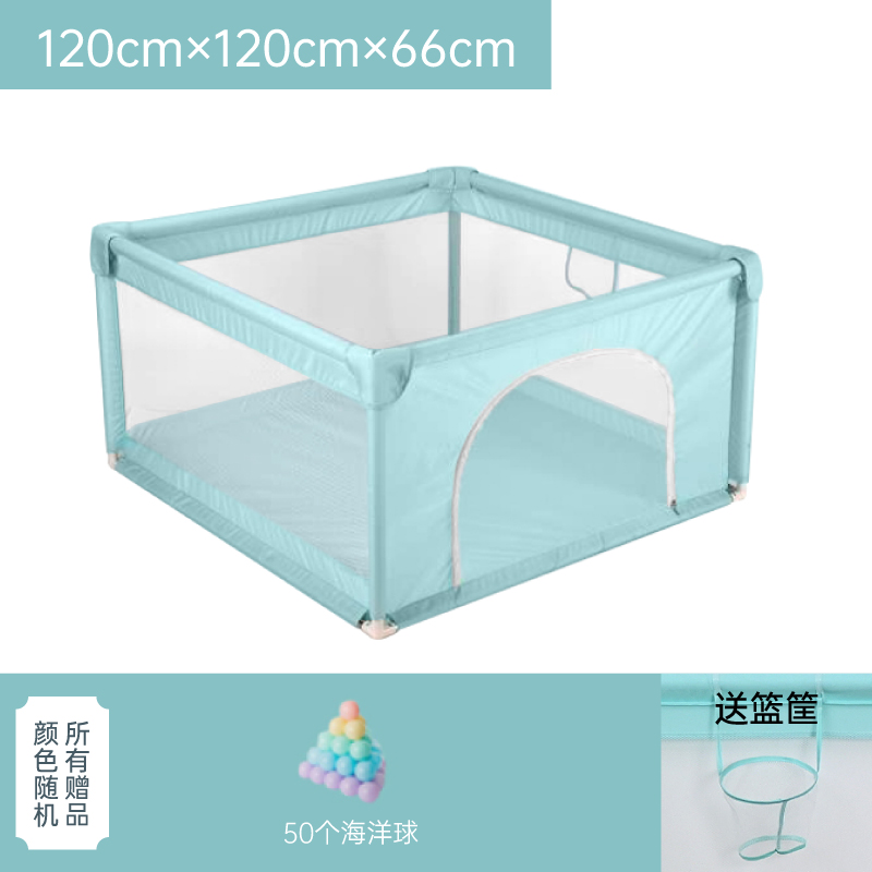 Mint Green (1.2 * 1.2) 50 Ballsbaby baby game enclosure crawl Learn to walk fence children indoor a living room Creeping mat security Protective fence household