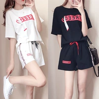Li Ning mùa hè ngắn tay áo thời trang thể thao giản dị quần short thiết lập của phụ nữ thủy triều 2018 mới lỏng mỏng hai mảnh bộ quan ao the thao nu