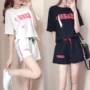 Li Ning mùa hè ngắn tay áo thời trang thể thao giản dị quần short thiết lập của phụ nữ thủy triều 2018 mới lỏng mỏng hai mảnh bộ quan ao the thao nu