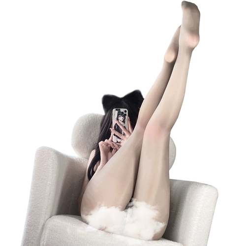 Сексуальные масла Яркие чулки самка черные шелковые масла носки.