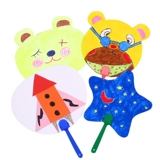 Детская раскраска, мультяшный круглый веер для детского сада, «сделай сам», ручная роспись