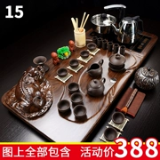 Bộ ấm trà Kung Fu tự động bốn trong một với cả bộ tách trà đơn giản nồi lẩu điện bàn trà gỗ rắn - Trà sứ