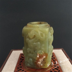 Украшения на руку 明清老岫玉仿古玩古董玉器做旧玉璧高古玉手工玉棕摆件挂件手把件