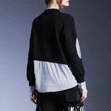 Пуховик, дизайнерский комплект, модный трикотажный удерживающий тепло свитер, европейский стиль, 2020, свободный крой, большой размер