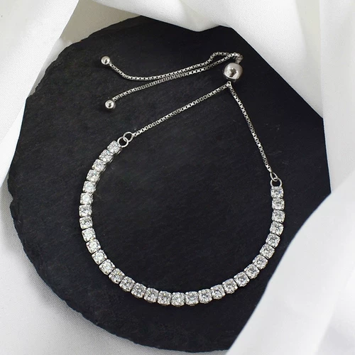 Платиновый импортный небольшой дизайнерский универсальный регулируемый браслет, платина 950 пробы, инкрустировано бриллиантами, серебро 925 пробы