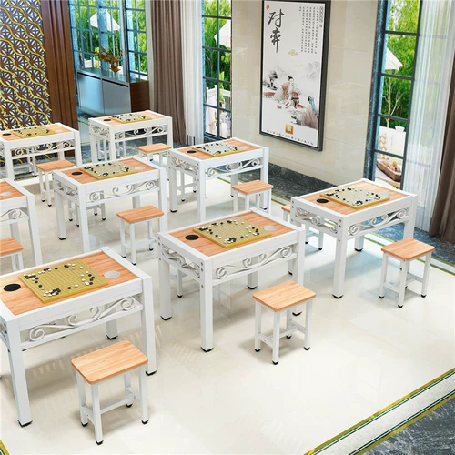 Столк с твердым деревом с двойным шахматным столом, перевертываемая китайская крытая многофункциональные таблицы и комбинации стул