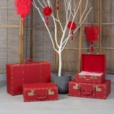 Красная ретро коробка, портативный чемодан для невесты