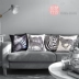 Bắc âu màu đen và trắng ngựa vằn ôm gối đệm đơn giản nội thất hiện đại phòng khách sofa mẫu mềm phòng mô hình gối tùy chỉnh