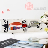 Мультяшный диван в форме сердца в обеденный перерыв, подушка, из хлопка и льна