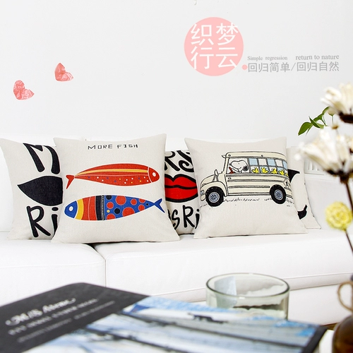 Мультяшный диван в форме сердца в обеденный перерыв, подушка, из хлопка и льна