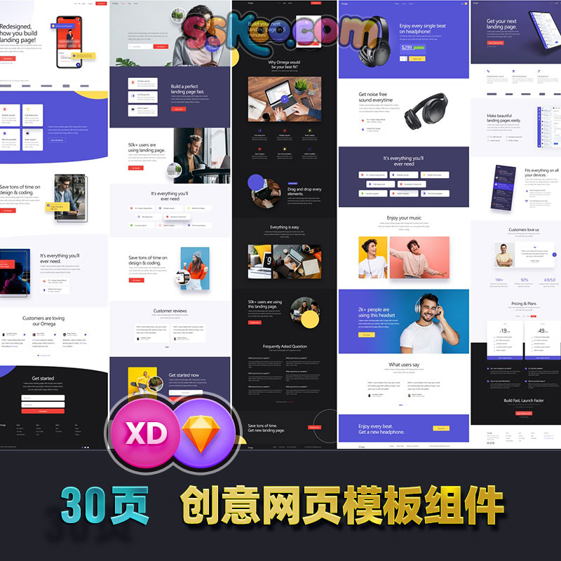 WUI中文WEB网页设计BS网站UI界面设计素材模板