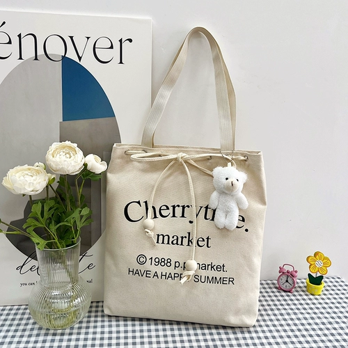 Шоппер, вместительная и большая универсальная сумка на одно плечо, коллекция 2023, в корейском стиле