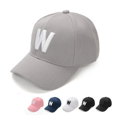 新款韩版W字母棒球帽男士春夏季户外运动帽子女士遮阳鸭舌帽