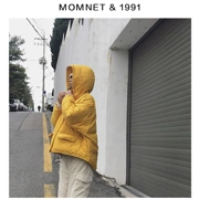Ngắn trước khoảnh khắc dài màu vàng bánh mì quần áo cotton quần áo cotton 2018 mùa đông Dongdaemun trùm đầu đoạn ngắn nữ lỏng lẻo - Bông
