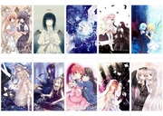 Angel and Devil Dance Anime Ngoại vi Trường công lập chống nước Trường học Thẻ gạo Thẻ Crystal Scrub Sticker 10 tờ - Carton / Hoạt hình liên quan
